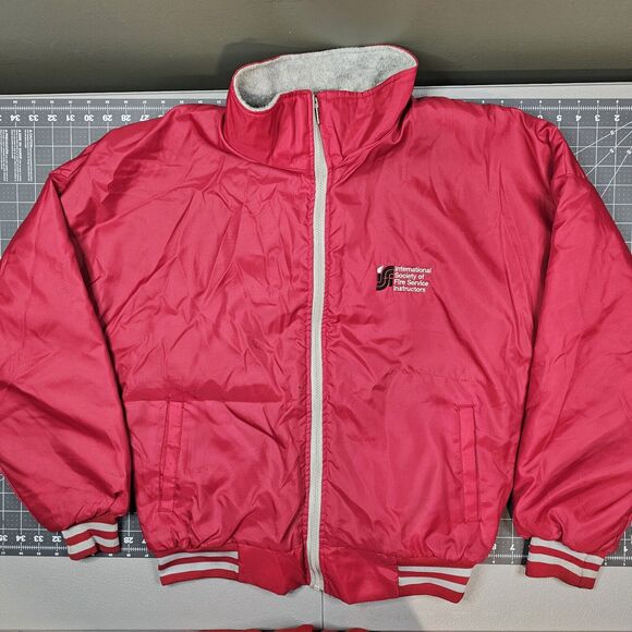 Vintage K Brand Jacket Large Fire Firefighter Emt 80s Sideline Bomber Varsity